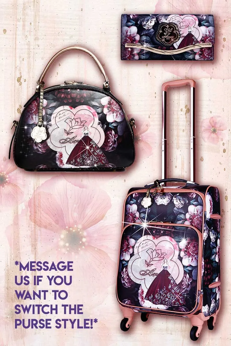 Queen Arosa 3PC Set | Tote Bag Luggage Set with Wallet [BGL6999-8606-WA]