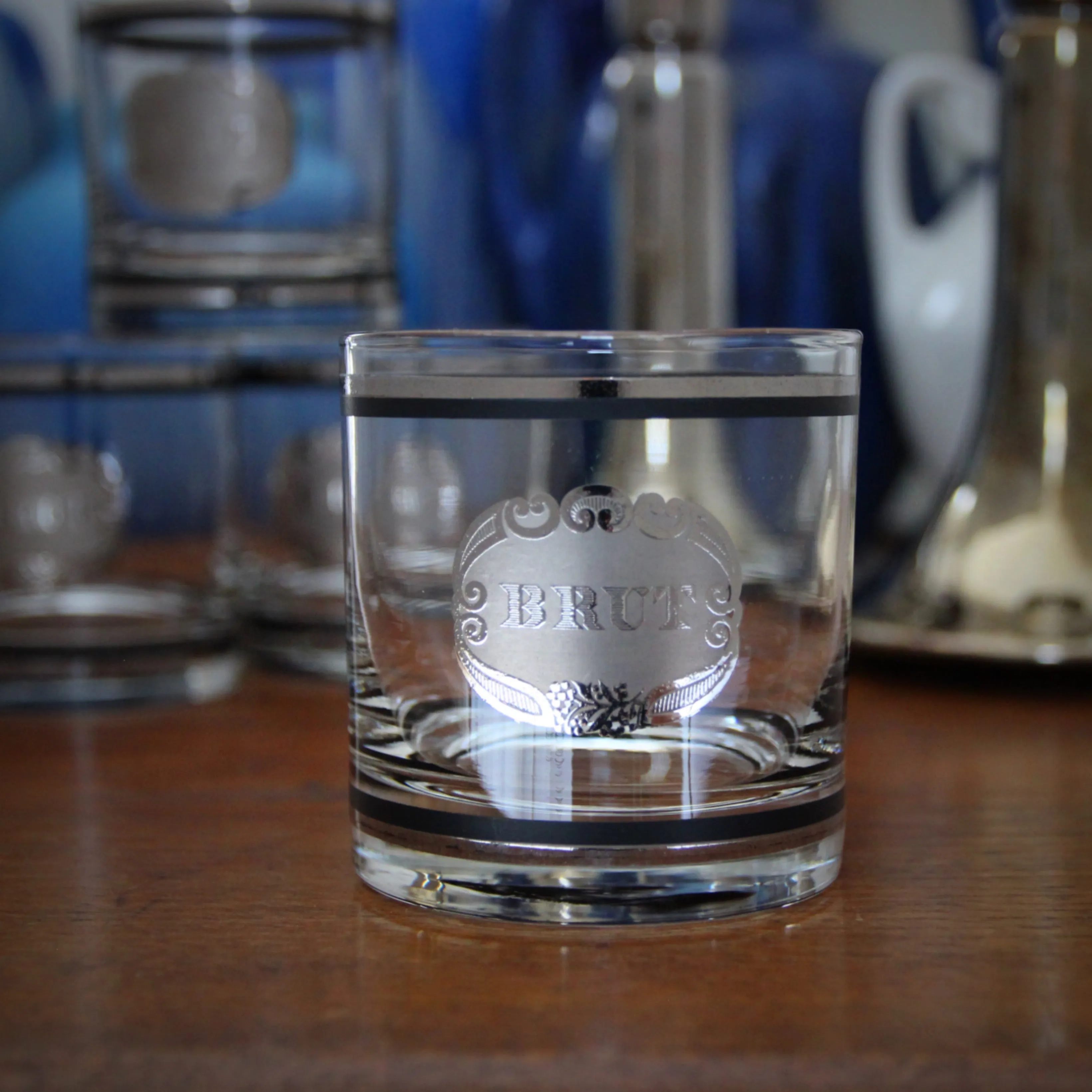 "Brut" Platinum Rocks Glasses