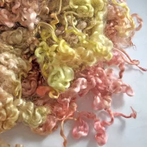 "Roseapple" Handpainted  Wensleydale Cross Lamb Locks