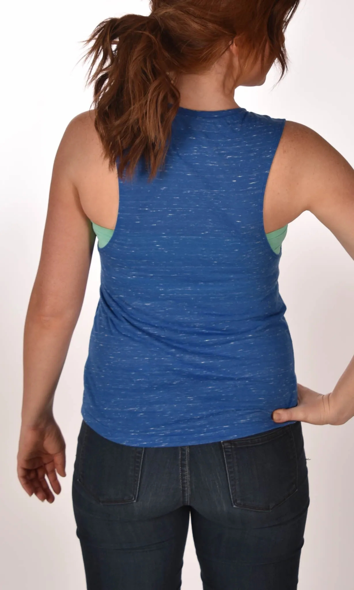 Red Hair Don't Care Swirl Flowy Scoop Marble Tank