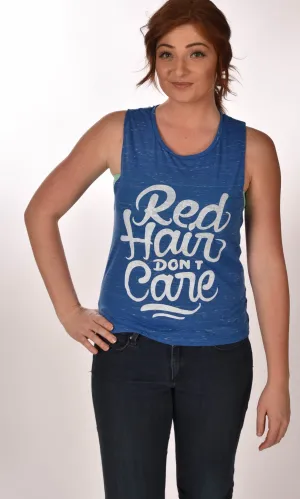 Red Hair Don't Care Swirl Flowy Scoop Marble Tank