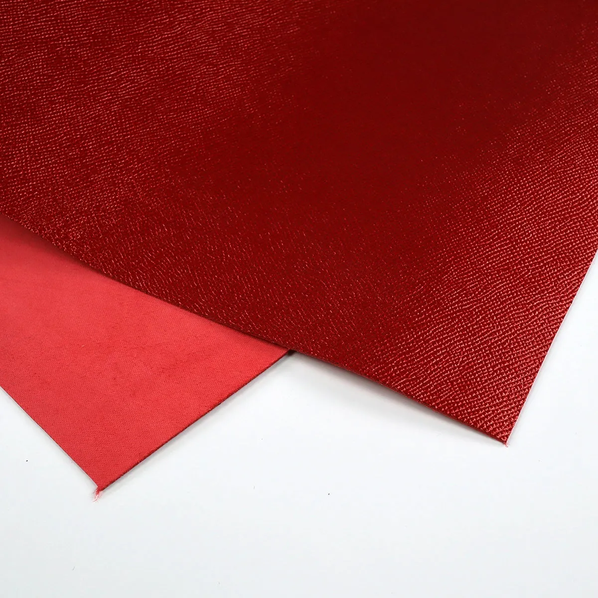 Red Saffiano Style Upholstery Leather - Sold By The Piece