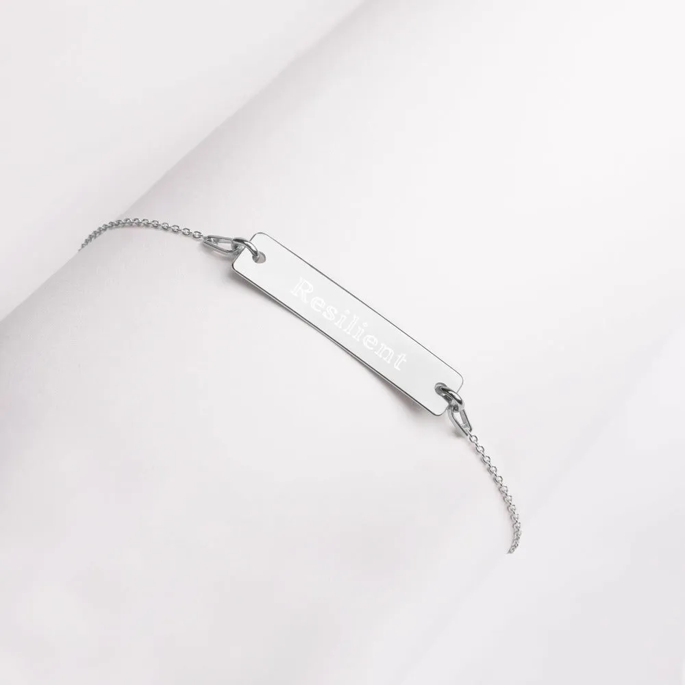 “Resilient” Engraved Self-Affirmation Bar & Chain Bracelet