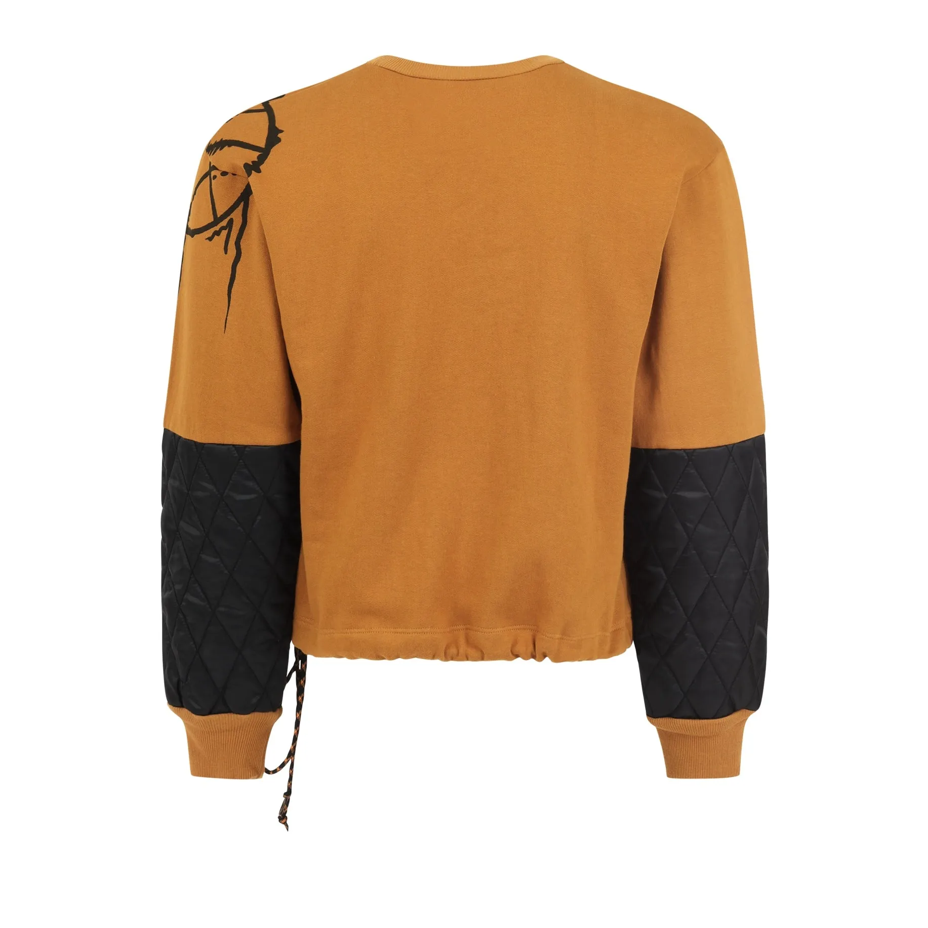 Resilient Unisex Crewneck sweatshirt with Quilted Sleeve in Camel