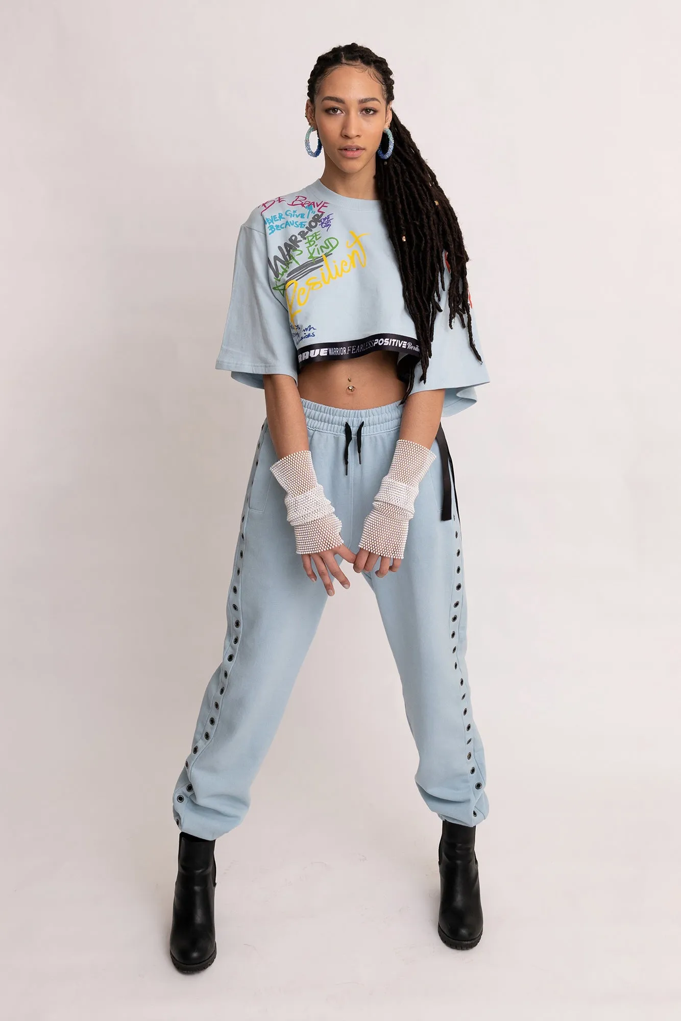 Resilient Women's Crop Top in Baby Blue