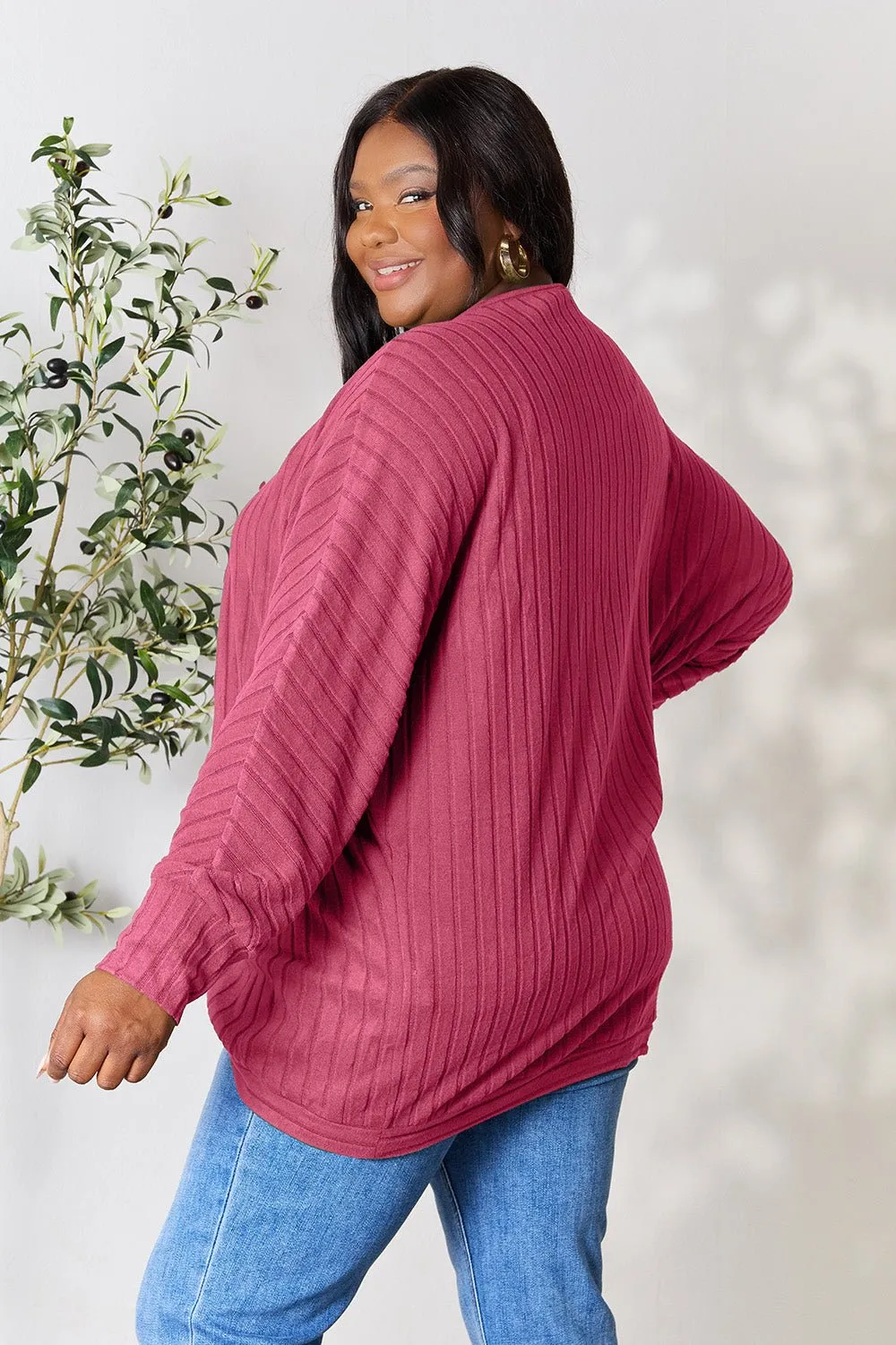 Ribbed Cocoon Cardigan