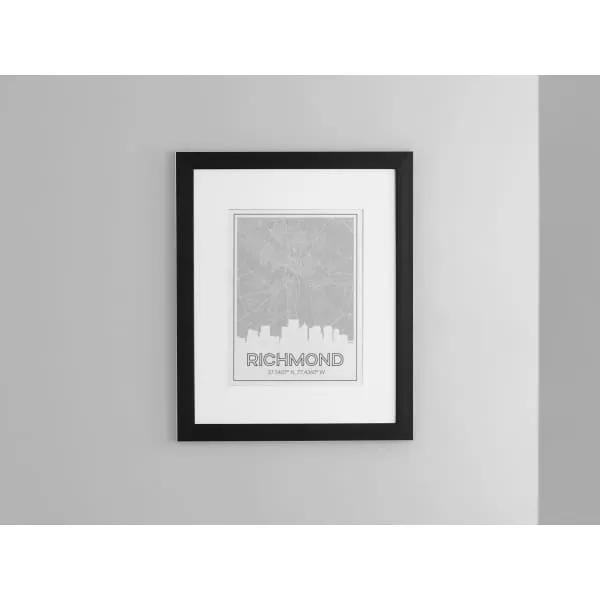 Richmond Virginia skyline and map with coordinates