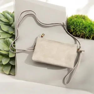 Riley Crossbody/Wristlet in Light Beige
