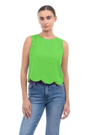 Rory Scallop Neon Green Tank FINAL SALE