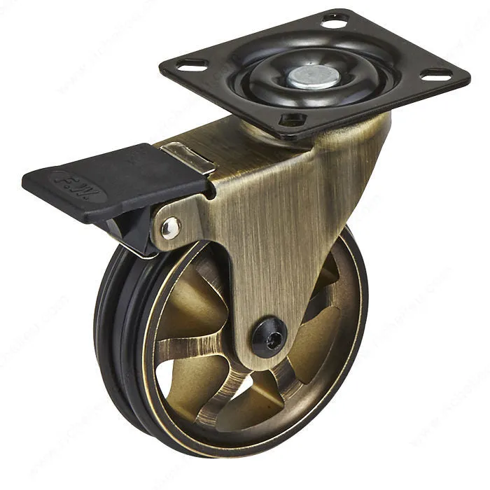 Roulette vintage simple en aluminium - laiton rustique