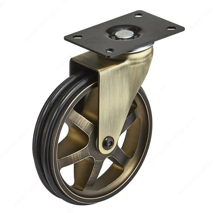 Roulette vintage simple en aluminium - laiton rustique