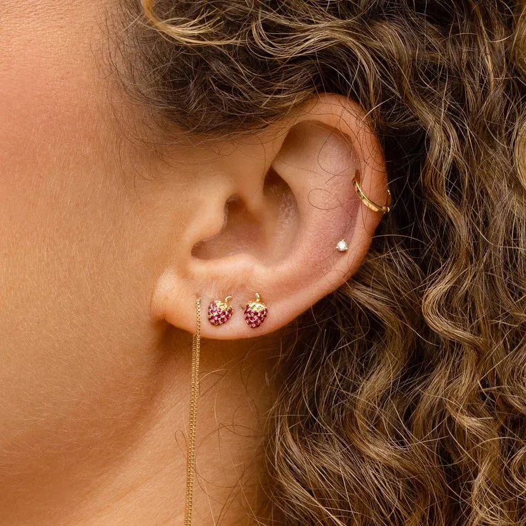 Ruby Mini Strawberry Stud Earring