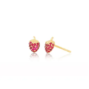 Ruby Mini Strawberry Stud Earring
