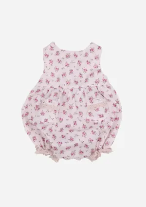 Ruffles and Lace Romper, Mauve Floral