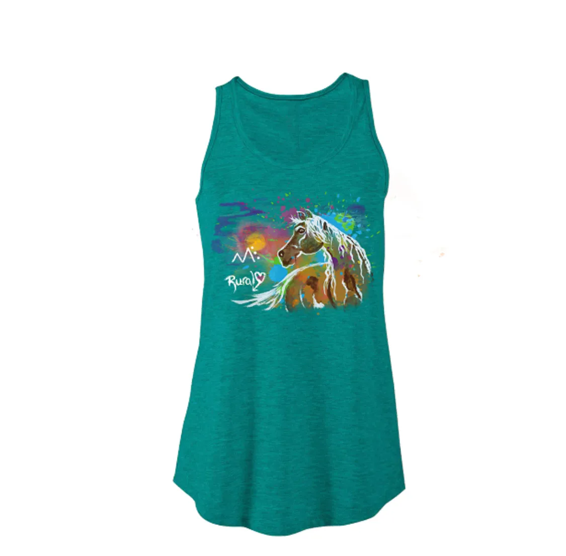 Rural Heart by Rene' Earnhardt -Palomino Sunset Flowy Tank