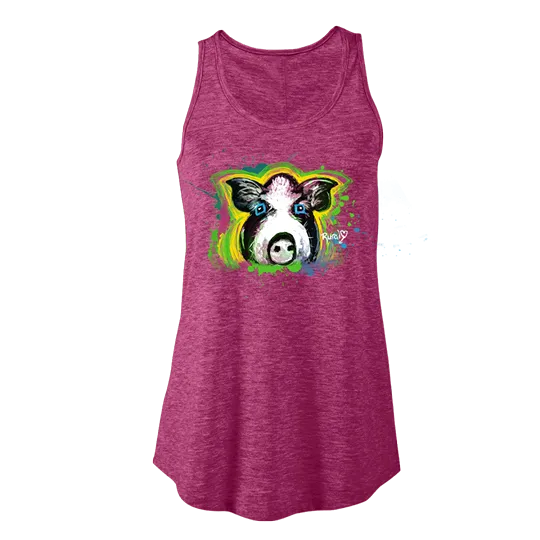 Rural Heart by Rene' Earnhardt-  Sunshine Ladies Tri Blend Flowy Tank