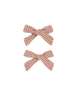 RYLEE   CRU Bows, Set of 2 || Poppy Gingham