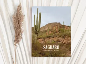 Saguaro National Park Retro Wall Art, Arizona, USA