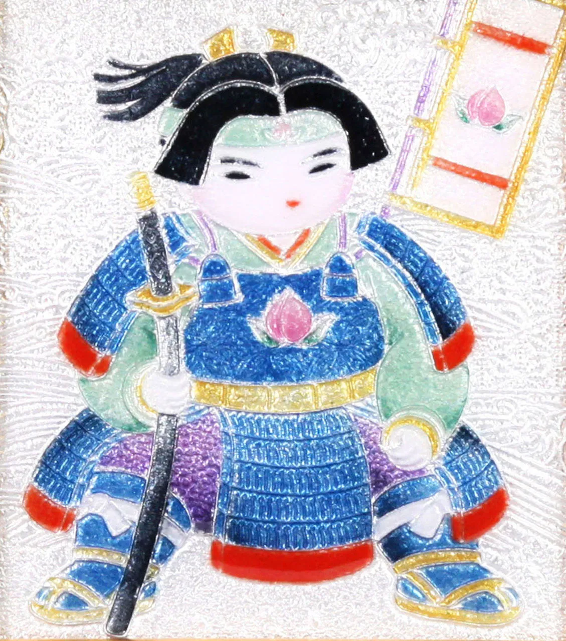 Saikosha - #008-18  Momotaro (Framed Cloisonné ware) - Free Shipping