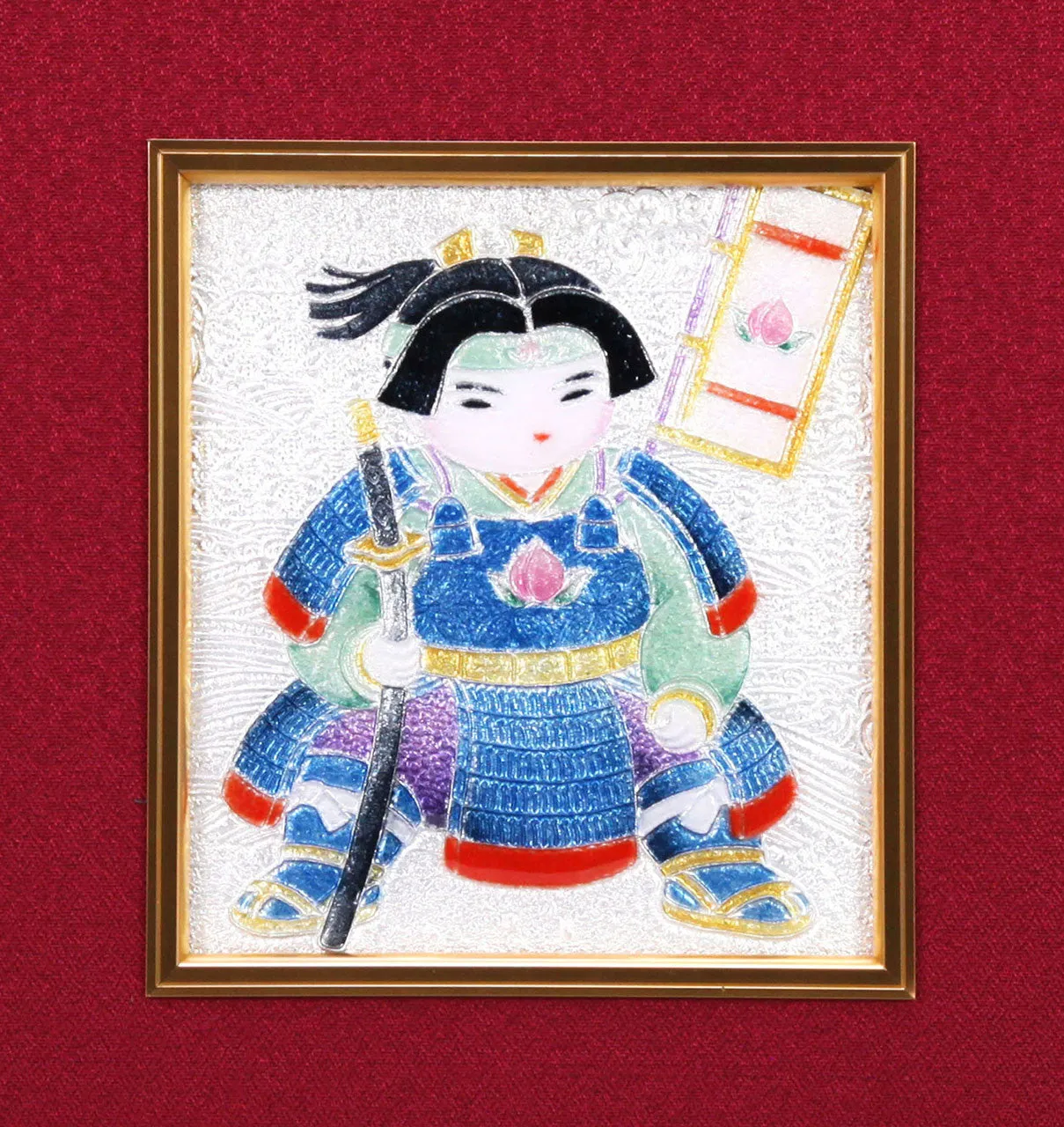 Saikosha - #008-18  Momotaro (Framed Cloisonné ware) - Free Shipping