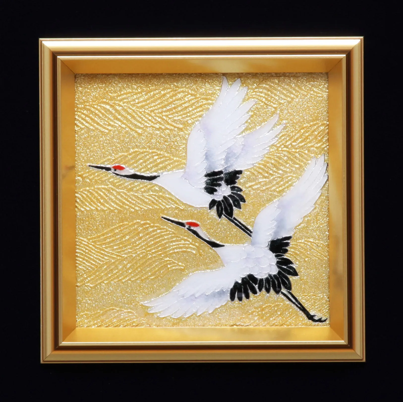 Saikosha - #012-12 Soukaku (Pair of crane)  (Framed Cloisonné ware) - Free Shipping