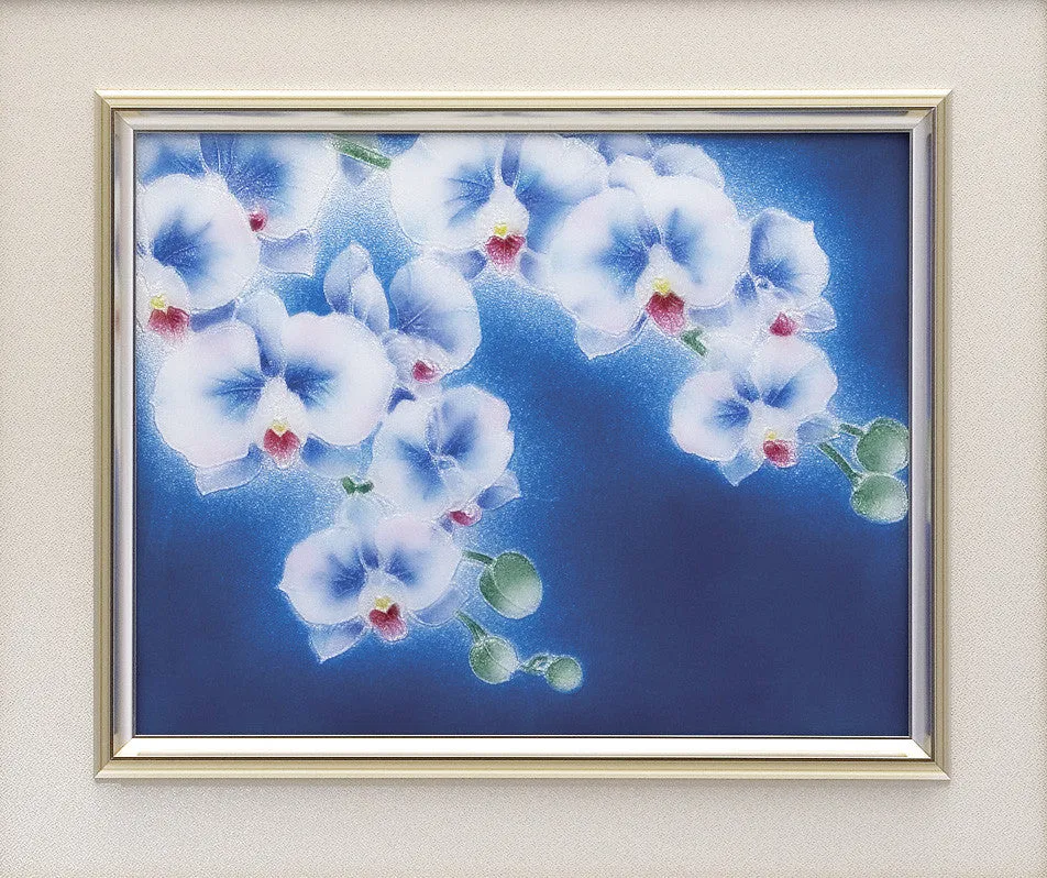 Saikosha - #014 01 Phalaenopsis orchid (Framed Cloisonné ware) - Free Shipping