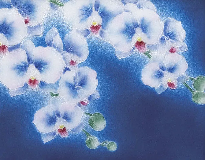 Saikosha - #014 01 Phalaenopsis orchid (Framed Cloisonné ware) - Free Shipping