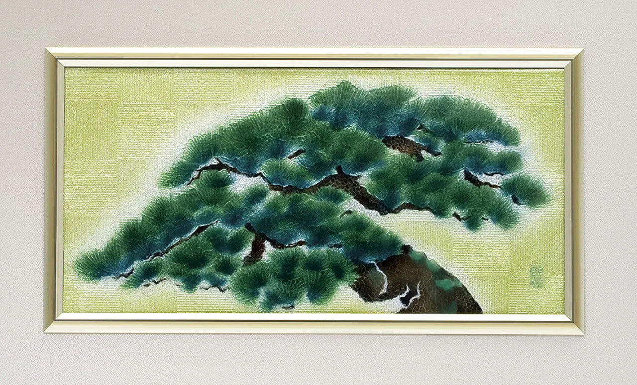 Saikosha - #015-02  Pine (Framed Cloisonné ware) - Free Shipping