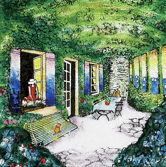 Saikosha - #015-06 Women by the window (Framed Cloisonné ware) - Free Shipping
