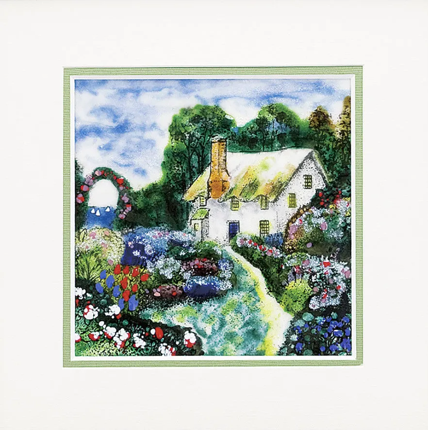 Saikosha - #015-08 Flower path (Framed Cloisonné ware) - Free Shipping