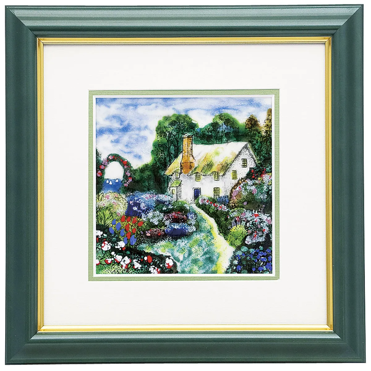 Saikosha - #015-08 Flower path (Framed Cloisonné ware) - Free Shipping