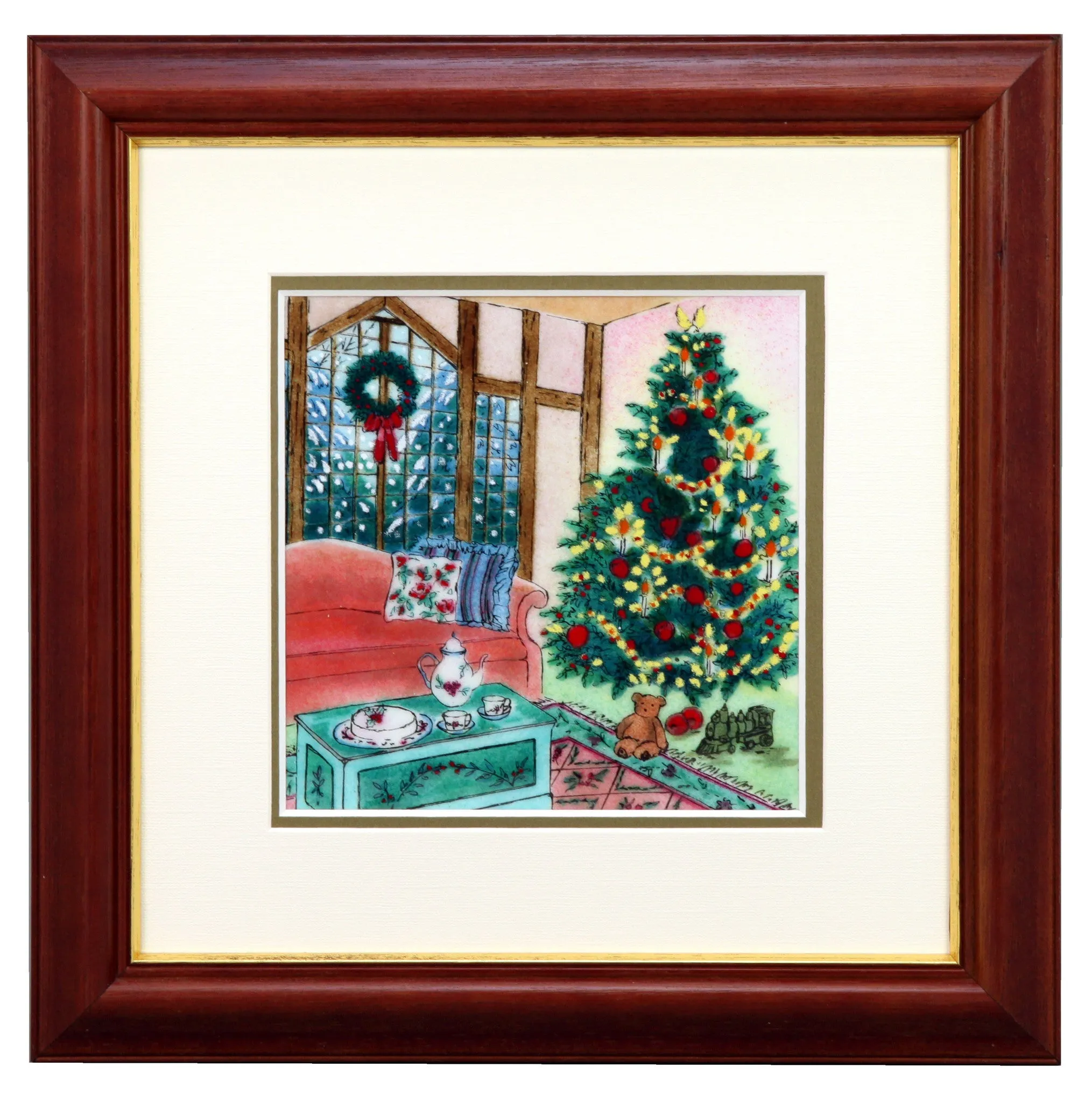 Saikosha - #023-01 Christmas tree (Framed Cloisonné ware) - Free Shipping