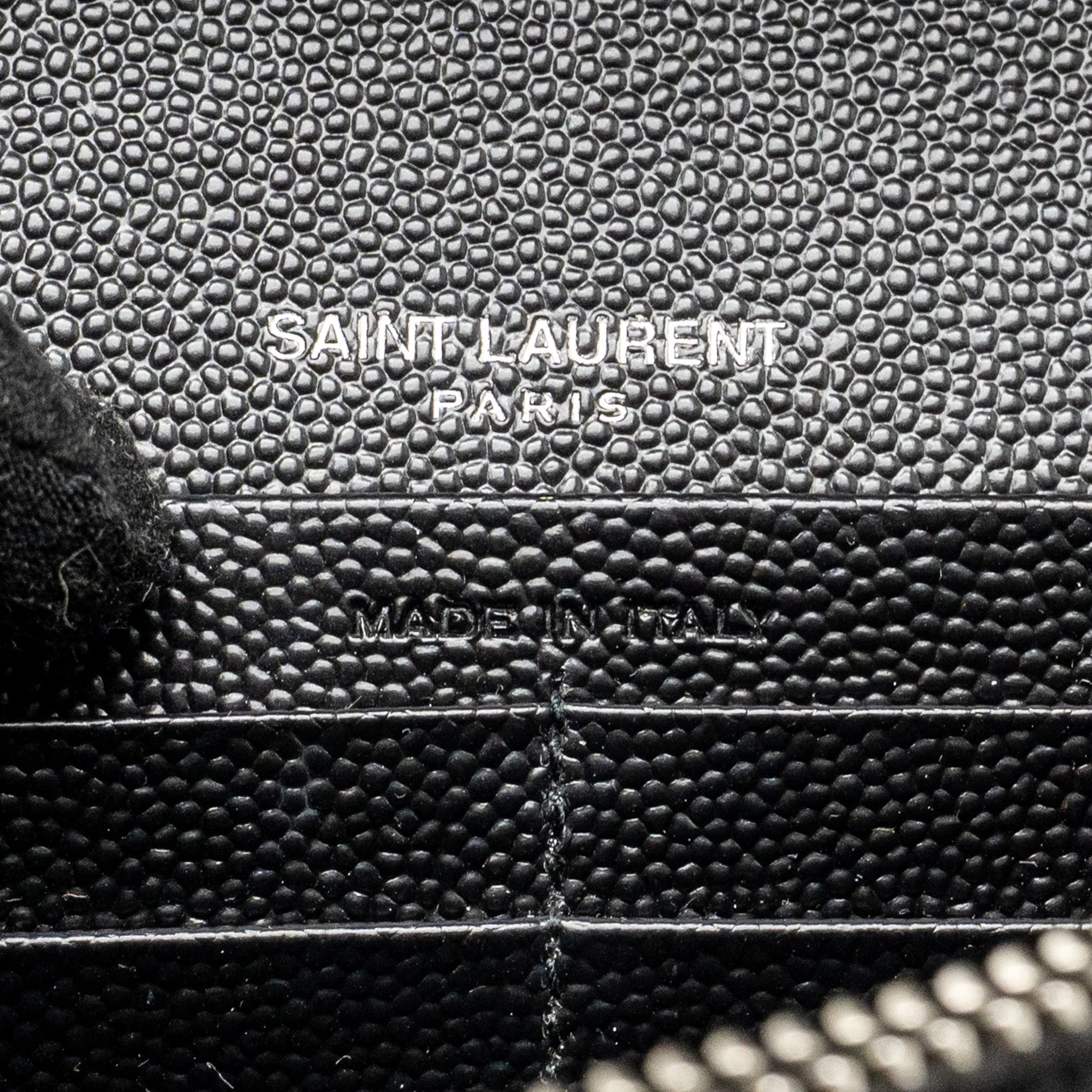 Saint Laurent/YSL Envelope Chain Wallet Calfskin Black SHW