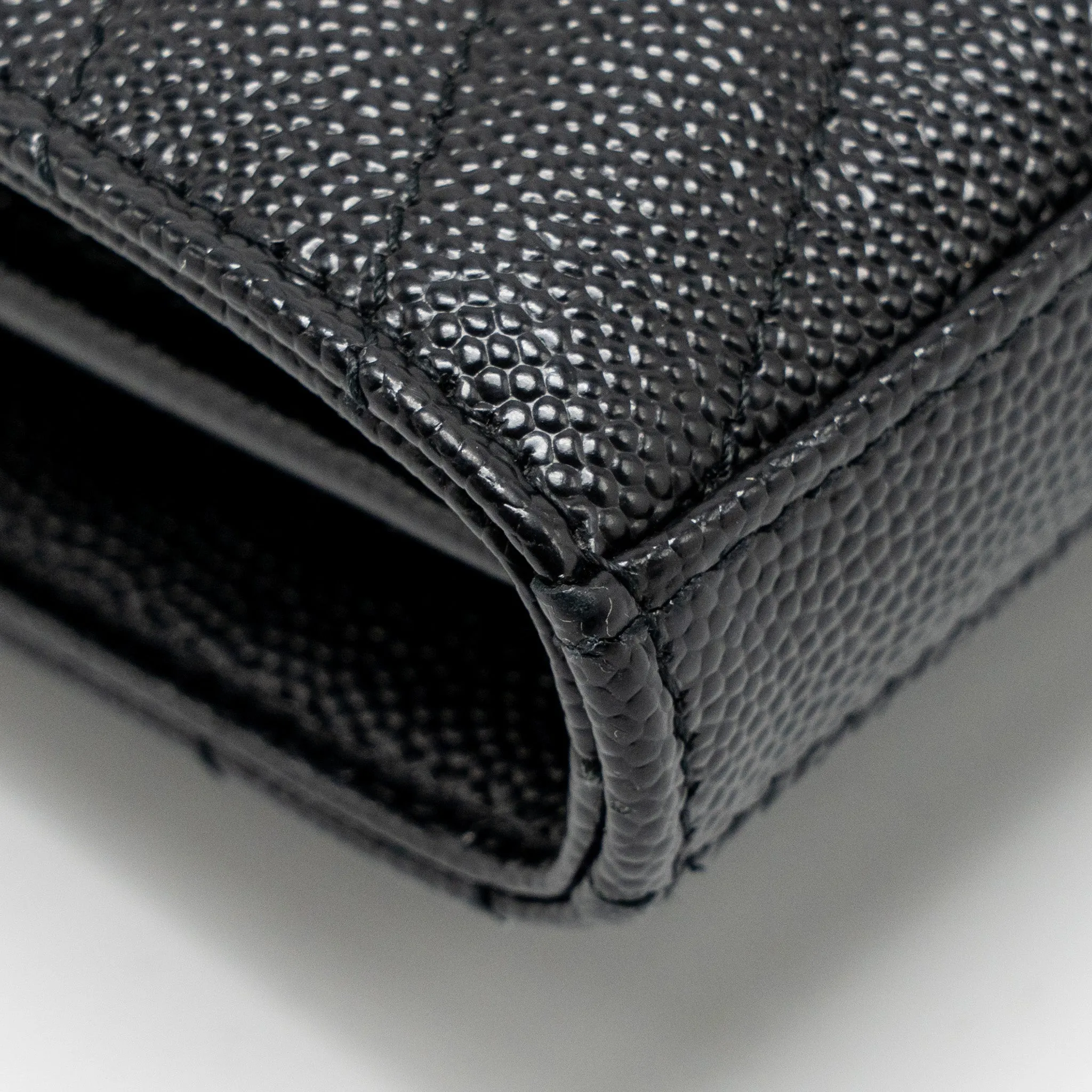Saint Laurent/YSL Envelope Chain Wallet Calfskin Black SHW