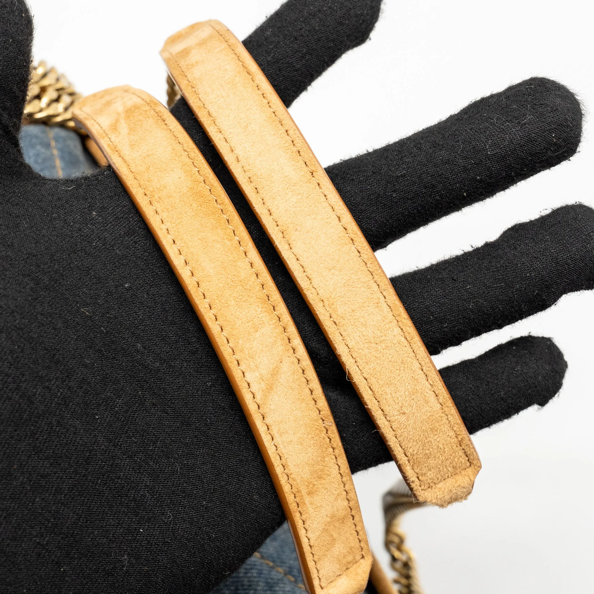 Saint Laurent/YSL Niki Shoulder bag Denim Blue/ CINNAMON GHW
