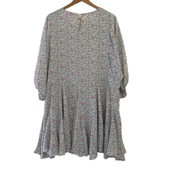 Saints &amp; Hearts Flowy Floral Mini Dress With 3/4 Sleeves Size Large