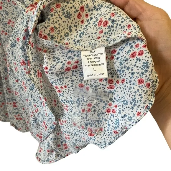 Saints &amp; Hearts Flowy Floral Mini Dress With 3/4 Sleeves Size Large