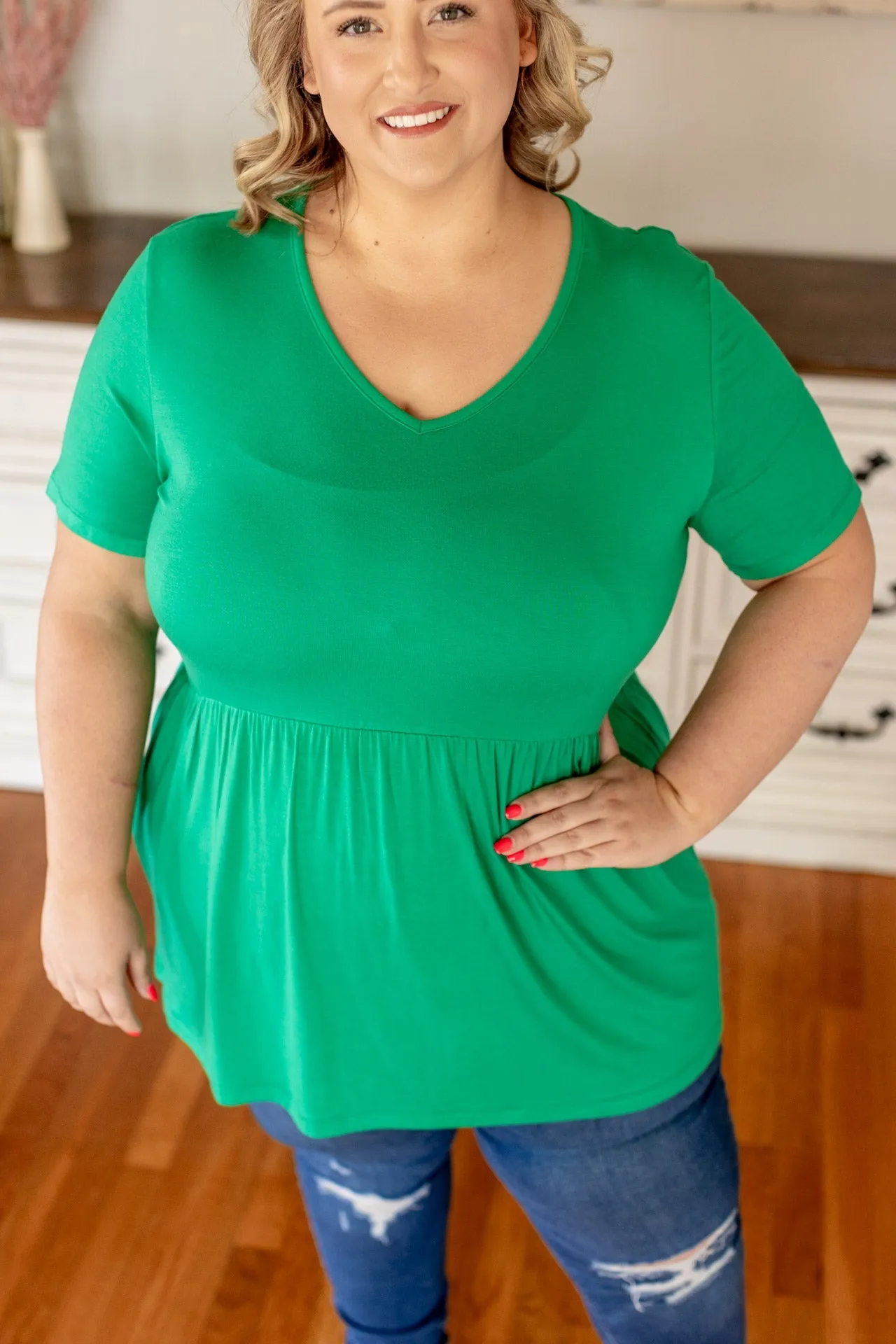 Sarah Ruffle Top - Green
