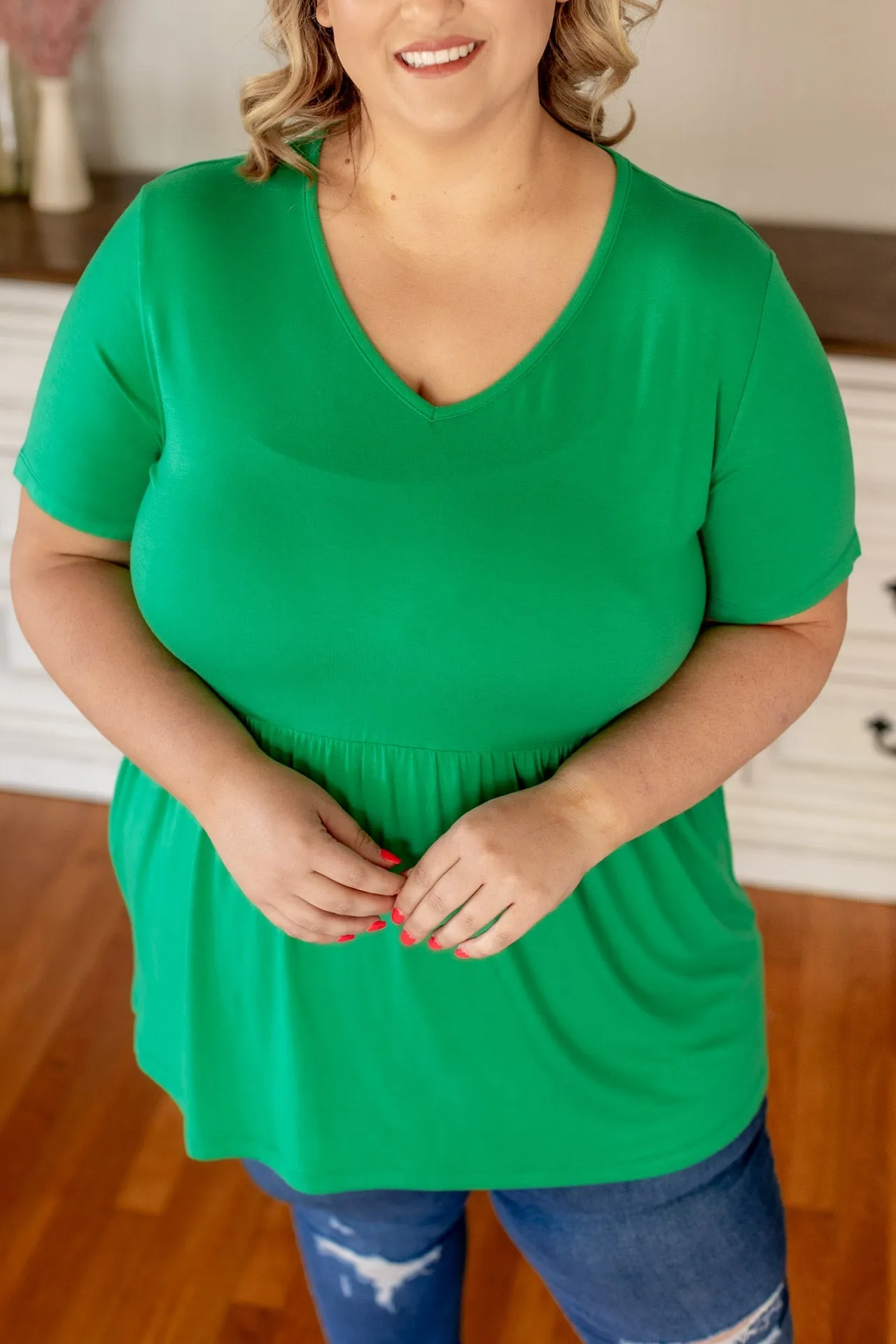 Sarah Ruffle Top - Green