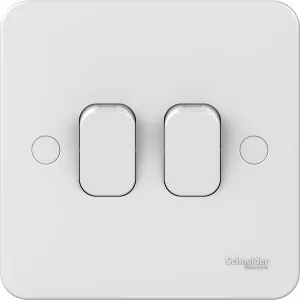 Schneider Electric GGBL1022NIS Lisse White Moulded 10AX 2G 2-Way Plate Switch without Instructions