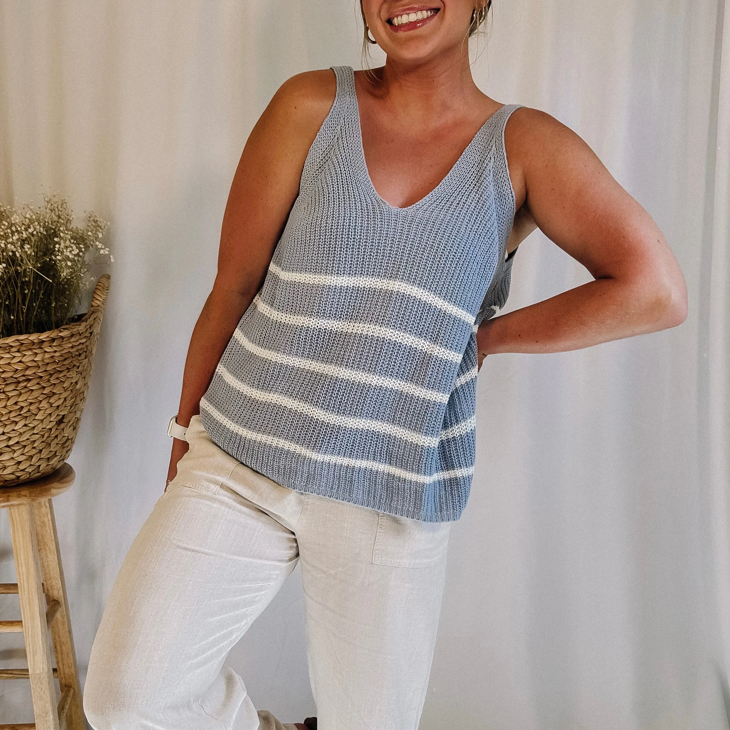 Seaside Striped Knit Tank - LAST ONE