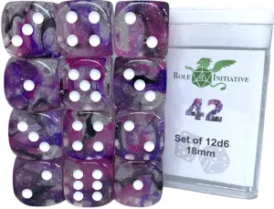 SET OF 12D6 PIPS DICE: DIFFUSION 42 18MM