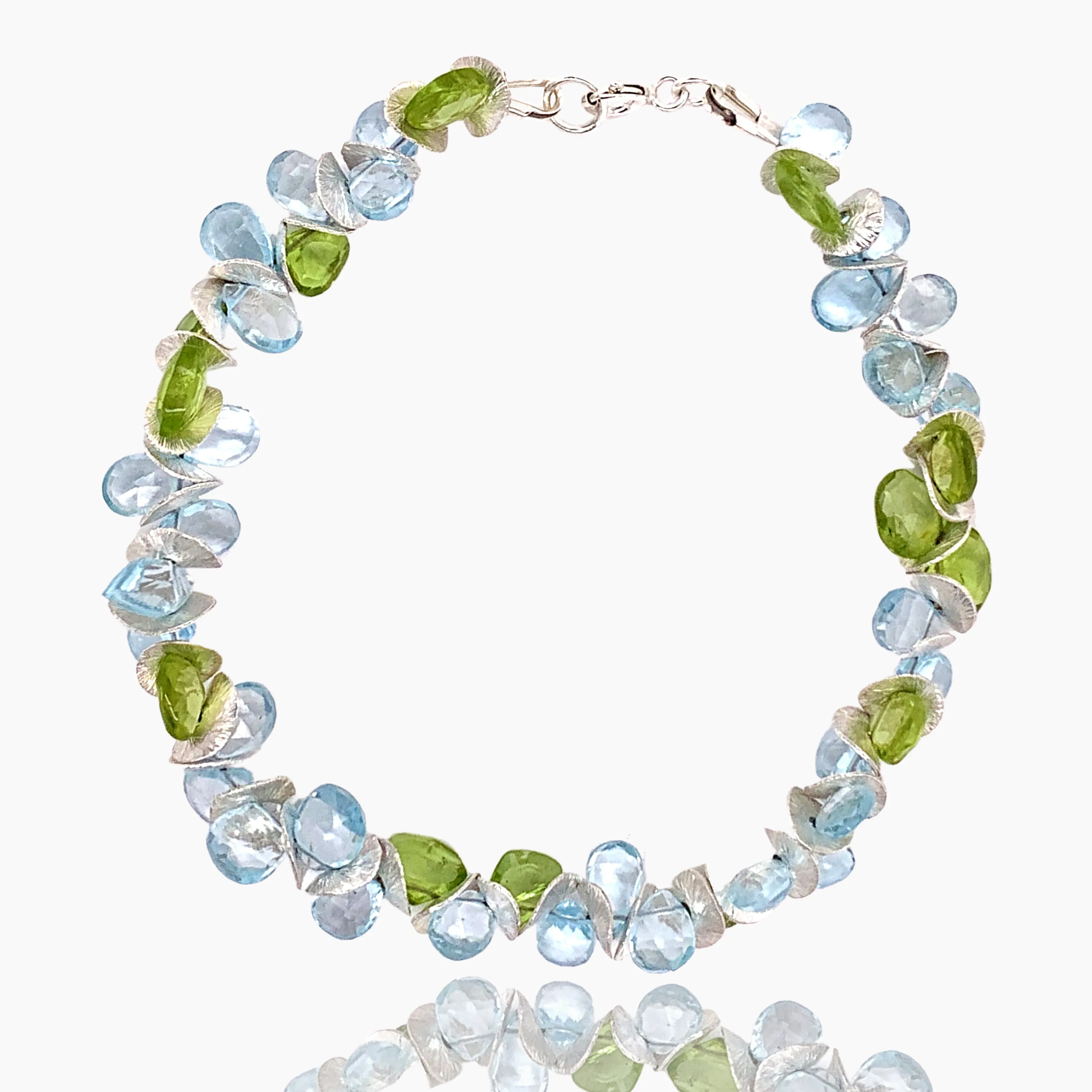 Signature Blue Topaz with Peridot Sterling Bracelet