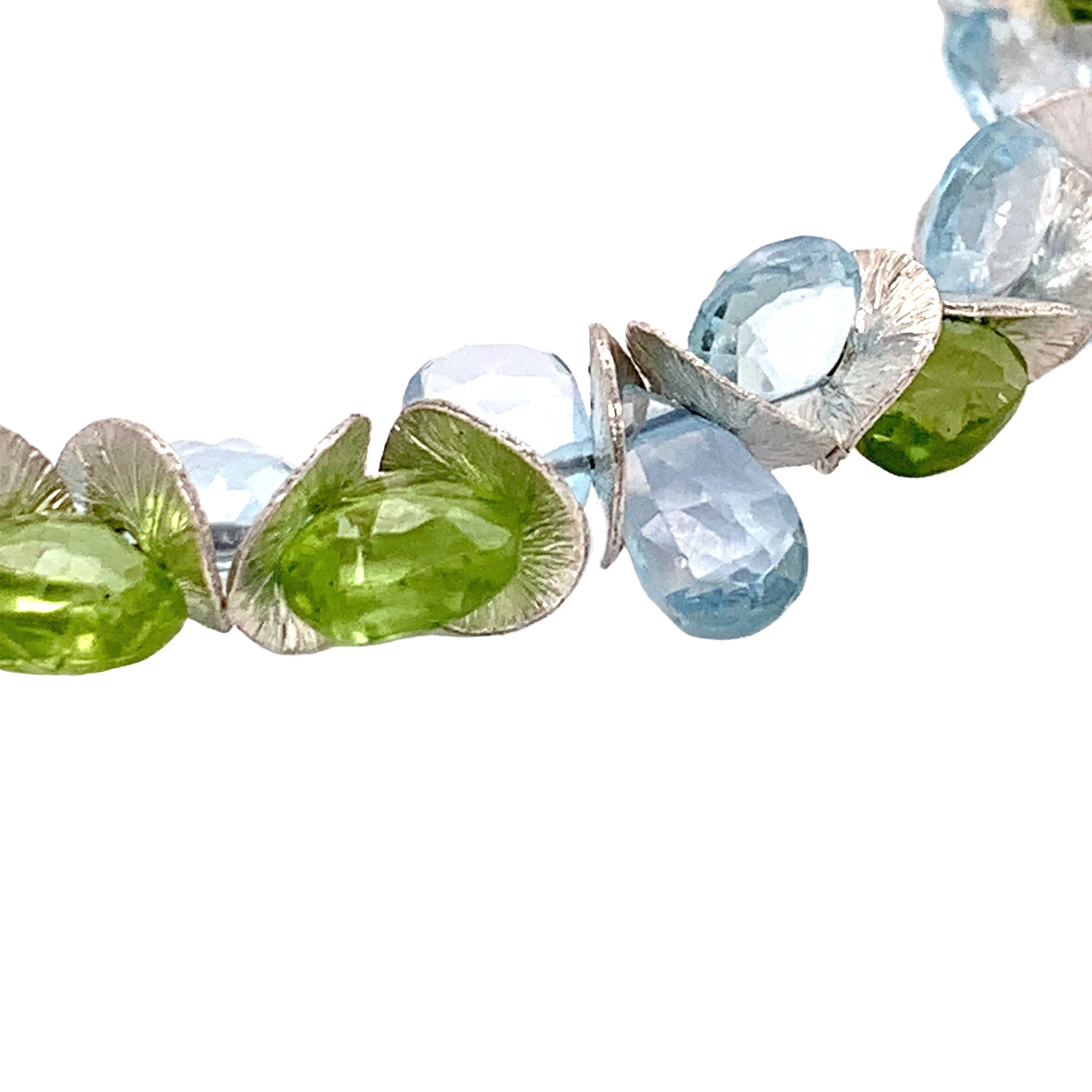 Signature Blue Topaz with Peridot Sterling Bracelet