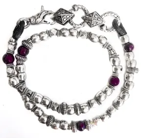 Silver Easy Going Men’s Wrap Bracelet w/Garnet