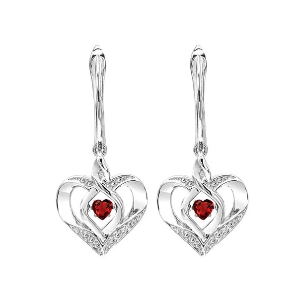 Silver (SLV 995) Diamond Classic Book Rhythm Of Love Fashion Earrings  - 1/10 ctw