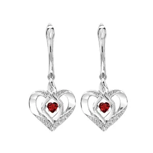 Silver (SLV 995) Diamond Classic Book Rhythm Of Love Fashion Earrings  - 1/10 ctw