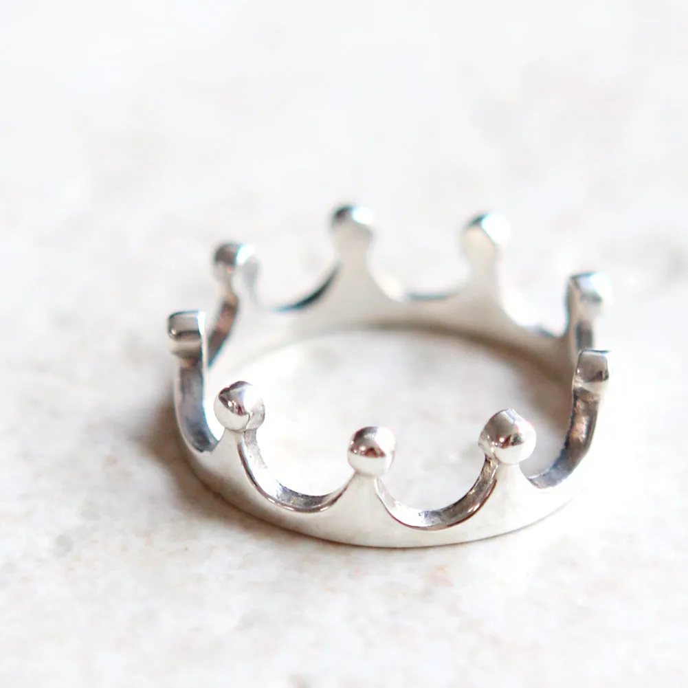 Simple Crown Ring in sterling silver