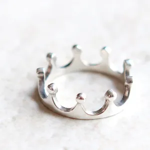 Simple Crown Ring in sterling silver