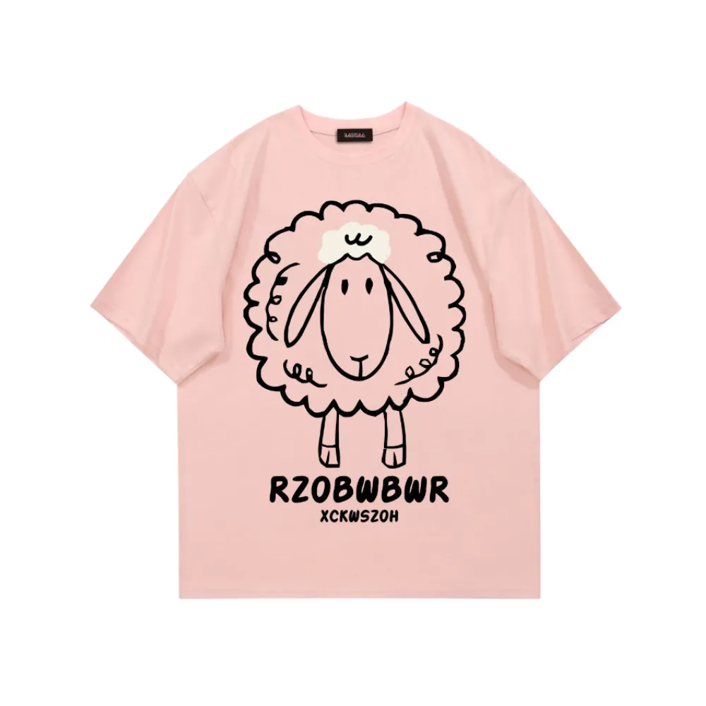 Simple Sheep Printed T-shirt